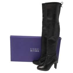 Stuart Weitzman Black Leather Over The Knee Length Boots Size 36.5