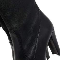 Stuart Weitzman Black Leather Over The Knee Length Boots Size 36.5