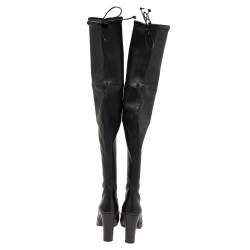 Stuart Weitzman Black Leather Over The Knee Length Boots Size 36.5