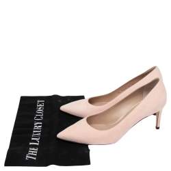 Stuart Weitzman Light Peach Suede Pointed Toe Pumps Size 36