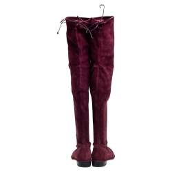 Stuart Weitzman Burgundy  Suede Urban Over-The-Knee Boots Size 42