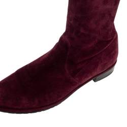 Stuart Weitzman Burgundy  Suede Urban Over-The-Knee Boots Size 42