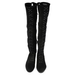 Stuart Weitzman Black  Suede Urban Over-The-Knee Boots Size 42