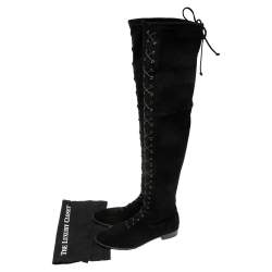 Stuart Weitzman Black  Suede Urban Over-The-Knee Boots Size 42