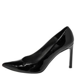 Stuart Weitzman Black Patent Leather Heist Pointed Toe Pumps Size 40.5
