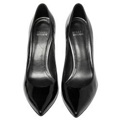 Stuart Weitzman Black Patent Leather Heist Pointed Toe Pumps Size 40.5