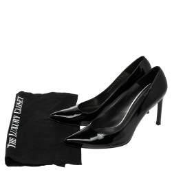 Stuart Weitzman Black Patent Leather Heist Pointed Toe Pumps Size 40.5