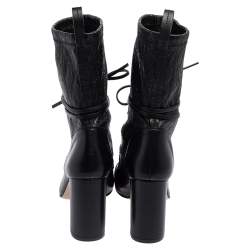 Stuart Weitzman Black Leather Mid Calf Block Heel Boots Size 39.5