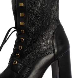 Stuart Weitzman Black Leather Mid Calf Block Heel Boots Size 39.5