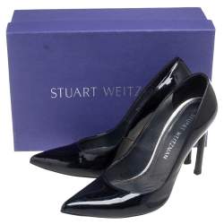 Stuart Weitzman Black Patent Leather Pointed Toe Pumps Size 39