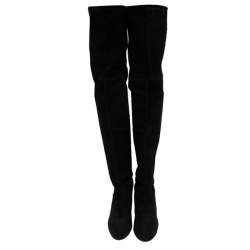 Stuart Weitzman Black Suede Highland Over The Knee Boots Size 38