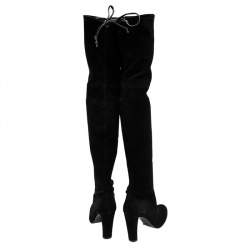 Stuart Weitzman Black Suede Highland Over The Knee Boots Size 38