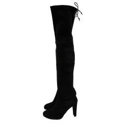 Stuart Weitzman Black Suede Highland Over The Knee Boots Size 38