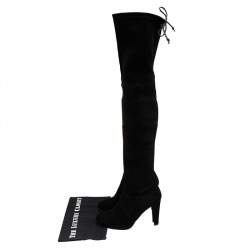 Stuart Weitzman Black Suede Highland Over The Knee Boots Size 38