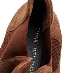Stuart Weitzman Brown Suede Bigbiarritz High Top Sneakers Size 39