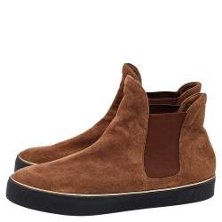 Stuart Weitzman Brown Suede Bigbiarritz High Top Sneakers Size 39