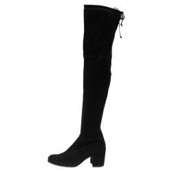 Stuart Weitzman Black Suede Lowland Over The Knee Boots Size 38