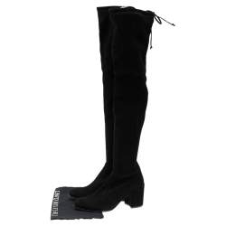 Stuart Weitzman Black Suede Lowland Over The Knee Boots Size 38