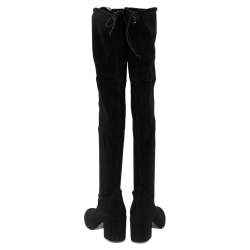 Stuart Weitzman Black Suede Lowland Over The Knee Boots Size 38