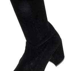 Stuart Weitzman Black Suede Lowland Over The Knee Boots Size 38
