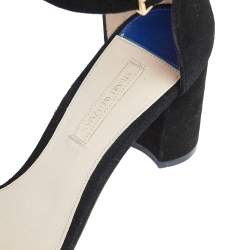 Stuart Weitzman Black Suede Bambina Ankle Strap Sandals Size 39