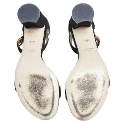 Stuart Weitzman Black Suede Bambina Ankle Strap Sandals Size 39