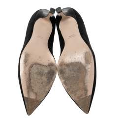 Stuart Weitzman Black Suede Leigh Pointed Toe Pumps Size 41