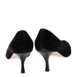 Stuart Weitzman Black Suede Leigh Pointed Toe Pumps Size 41