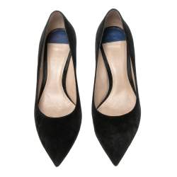 Stuart Weitzman Black Suede Leigh Pointed Toe Pumps Size 41