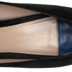 Stuart Weitzman Black Suede Leigh Pointed Toe Pumps Size 41