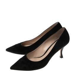 Stuart Weitzman Black Suede Leigh Pointed Toe Pumps Size 41