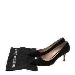 Stuart Weitzman Black Suede Leigh Pointed Toe Pumps Size 41