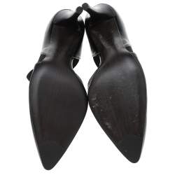 Pre Owned Stuart Weitzman Black Leather D'Orsay Pumps Size 37