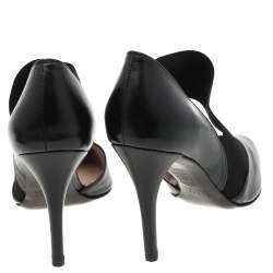 Pre Owned Stuart Weitzman Black Leather D'Orsay Pumps Size 37