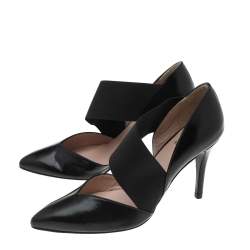 Pre Owned Stuart Weitzman Black Leather D'Orsay Pumps Size 37