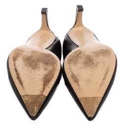 Pre Owned Stuart Weitzman Black Leather Lulah Mule Sandals Size 41