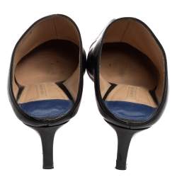 Pre Owned Stuart Weitzman Black Leather Lulah Mule Sandals Size 41