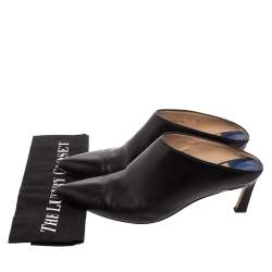 Pre Owned Stuart Weitzman Black Leather Lulah Mule Sandals Size 41