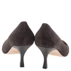 Stuart Weitzman Dark Grey Suede Leigh Pointed Toe Pumps Size 39