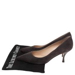 Stuart Weitzman Dark Grey Suede Leigh Pointed Toe Pumps Size 39