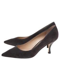 Stuart Weitzman Dark Grey Suede Leigh Pointed Toe Pumps Size 39