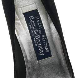 Pre Owned Stuart Weitzman for Russell Bromley Black Nylon Crystal Embellished Heel Pumps Size 37