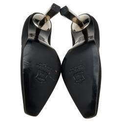 Pre Owned Stuart Weitzman for Russell Bromley Black Nylon Crystal Embellished Heel Pumps Size 37