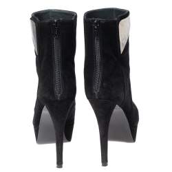 Stuart Weitzman Black Suede Platform Ankle Booties Size 38.5