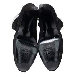 Stuart Weitzman Black Suede Platform Ankle Booties Size 38.5