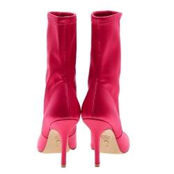 Stuart Weitzman Fuchsia Satin Open Toe Ankle Length Boots Size 37