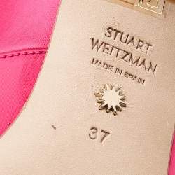 Stuart Weitzman Fuchsia Satin Open Toe Ankle Length Boots Size 37
