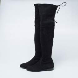 Stuart Weitzman Black Suede Over The Knee Boots Size 34.5