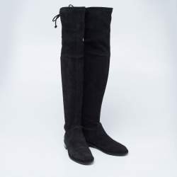 Stuart Weitzman Black Suede Over The Knee Boots Size 34.5