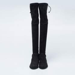Stuart Weitzman Black Suede Over The Knee Boots Size 34.5